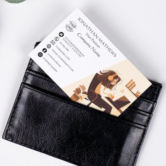 Iモダン Girl Working 名刺