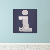 Iモノグラムイニシャルバーバルミツワーサインインボード キャンバスプリント (インサイチュ (ウッドフロア))