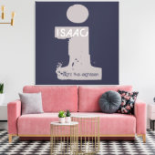 Iモノグラムイニシャルバーバルミツワーサインインボード キャンバスプリント (インサイチュ (リビング))