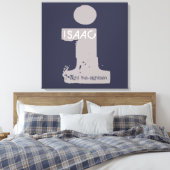 Iモノグラムイニシャルバーバルミツワーサインインボード キャンバスプリント (インサイチュ (寝室))