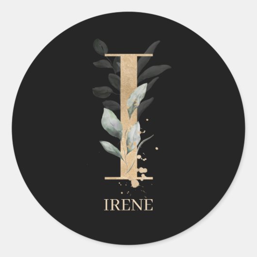 Iモノグラムパーソナライズされたフローラ ラウンドシール (正面)