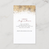 Iモノグラムブルゴーニュ金ゴールドとネイビーブルーフローラ 名刺 (裏面)