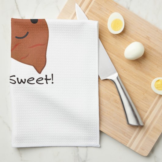 Iヤム芋かわいいかわいいサツマイモ キッチンタオル (四つ折り)
