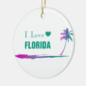 Iラブフロリダグリーンカラフルー セラミックオーナメント (左)