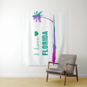 Iラブフロリダグリーンカラフルー タペストリー (インサイチュ)