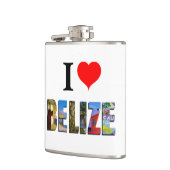 Iラブベリーズハート熱帯ビーチ旅行写真 フラスク (左)