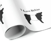 Iラブベルティーズ – 白黒ベルテッドガロウェイ牛 ラッピングペーパー (ロールコーナー)