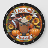 Iラブ秋Most All ラージ壁時計 (正面)