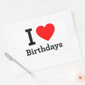 Iラブ誕生日 長方形シール (封筒)