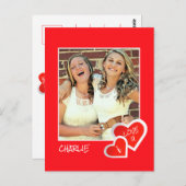 IラブUカワイトハートカスタム – 写パーソナライズされた真 ポストカード (正面/裏面)