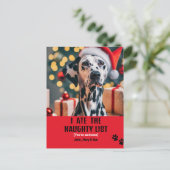 Iリス食べトPet写真クリスマス赤い休日 シーズンポストカード (スタンド正面)