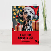 Iリス食べトPet写真クリスマス赤い休日 箔グリーティングカード (正面)