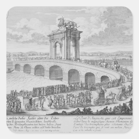 Iリミニの近くのVia FlaminiaのAugustusの橋 スクエアシール (正面)