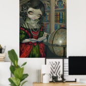 Iヴァンパイリラリブレリアアートプリントゴシック様式ヴァンパイアアート ポスター (ホームオフィス)