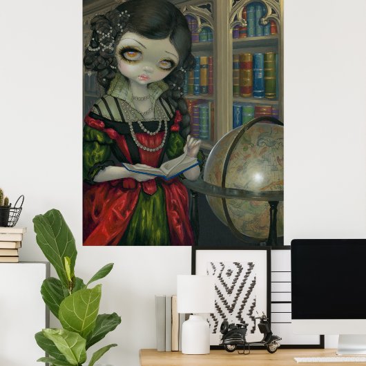 Iヴァンパイリラリブレリアアートプリントゴシック様式ヴァンパイアアート ポスター (ホームオフィス)