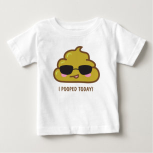 I今日POOPED! おもしろTシャツ ベビーTシャツ