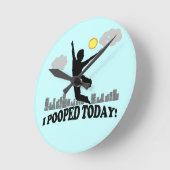 I今日Pooped ラウンド壁時計 (傾斜)