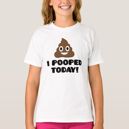 I今日Pooped! (emojiのワイシャツ) Tシャツ (正面)