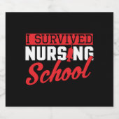 I介護生き延び学校ナース卒業 スパークリングワインラベル (シングルラベル)