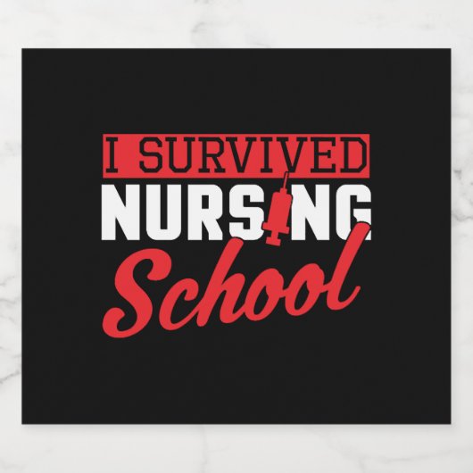 I介護生き延び学校ナース卒業 スパークリングワインラベル (シングルラベル)