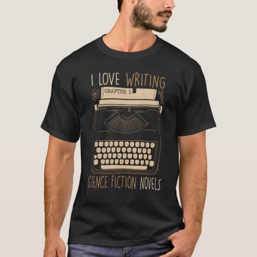 I作家のSF小説書Typが大好き Tシャツ (正面)