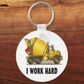 I作業懸命コンクリートトラックキーチェーン キーホルダー (正面)