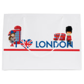 I公衆電話ボックスのバスおよび多くのハートロンドン ラージペーパーバッグ (正面)