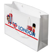 I公衆電話ボックスのバスおよび多くのハートロンドン ラージペーパーバッグ (裏面アングル)