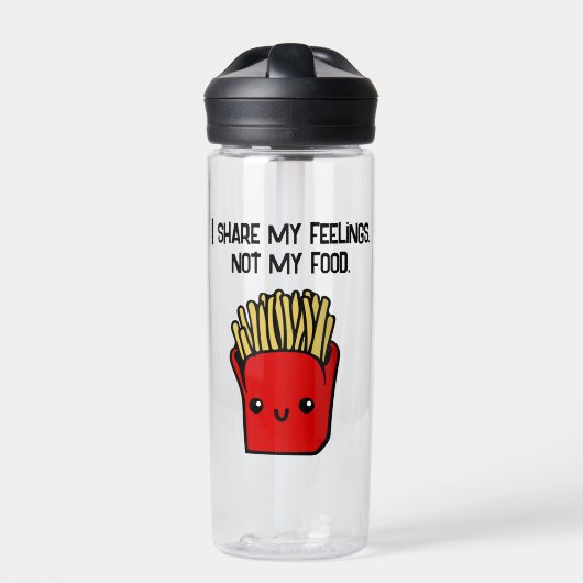 I共有感覚Not Food おもしろいかわいいフリース漫画 ウォーターボトル (正面)