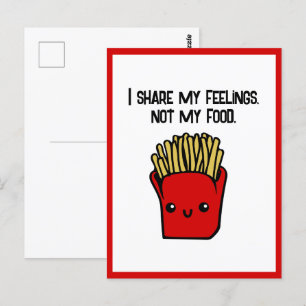 I共有感覚Not Food おもしろいかわいいフリース漫画 ポストカード