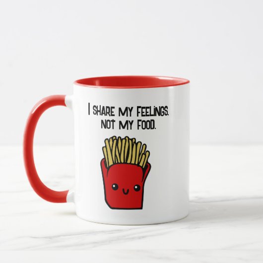I共有感覚Not Food おもしろいかわいいフリース漫画 マグカップ (左)
