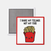 I共有感覚Not Food おもしろいかわいいフリース漫画 マグネット (正面/裏面)