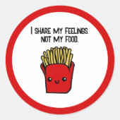 I共有感覚Not Food おもしろいかわいいフリース漫画 ラウンドシール (正面)