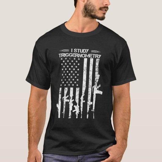 I勉強トリガーノメトリーUsaフラグProガンガンガンデザイン Tシャツ (正面)