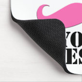 I口ひげ質問ピンクの口ひげ マウスパッド (コーナー)