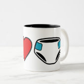 I型ハートおむつマグ ツートーンマグカップ (正面右)