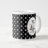 I大好きピット牡牛(リットブリンドルホワイト3)ハートかわいい ジャンボコーヒーマグカップ (正面右)