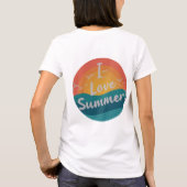 I大好き夏の女性ベーシック Tシャツ (裏面)
