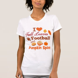 I大好き紅葉サッカーとパンプキンスパイス Tシャツ