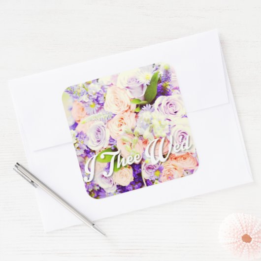 I封筒用シール結婚と結婚式用シール スクエアシール (封筒)