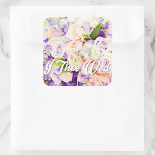 I封筒用シール結婚と結婚式用シール スクエアシール (バッグ)