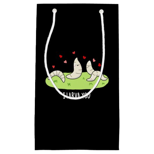 I幼虫あなたおもしろい幼虫はプンダークBGを愛 スモールペーパーバッグ (正面)