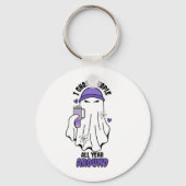 I幽霊ピープルのまわりにおもしろい幽霊紫 キーホルダー (正面)
