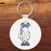 I幽霊ピープルのまわりにおもしろい幽霊紫 キーホルダー (正面)