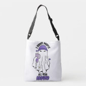 I幽霊ピープルのまわりにおもしろい幽霊紫 クロスボディバッグ (裏面)