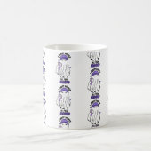 I幽霊ピープルのまわりにおもしろい幽霊紫 コーヒーマグカップ (中央)