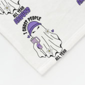 I幽霊ピープルのまわりにおもしろい幽霊紫 フリースブランケット (角)