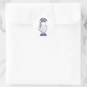 I幽霊ピープルのまわりにおもしろい幽霊紫 ラウンドシール (バッグ)