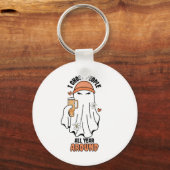 I幽霊ピープル年間のまわりに幽霊オレンジ キーホルダー (正面)