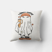 I幽霊ピープル年間のまわりに幽霊オレンジ クッション (裏面)